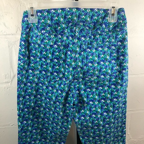 Soft Surroundings Super Stretch Capri Pant Floral Blue Teal White Size S - Picture 8 of 10